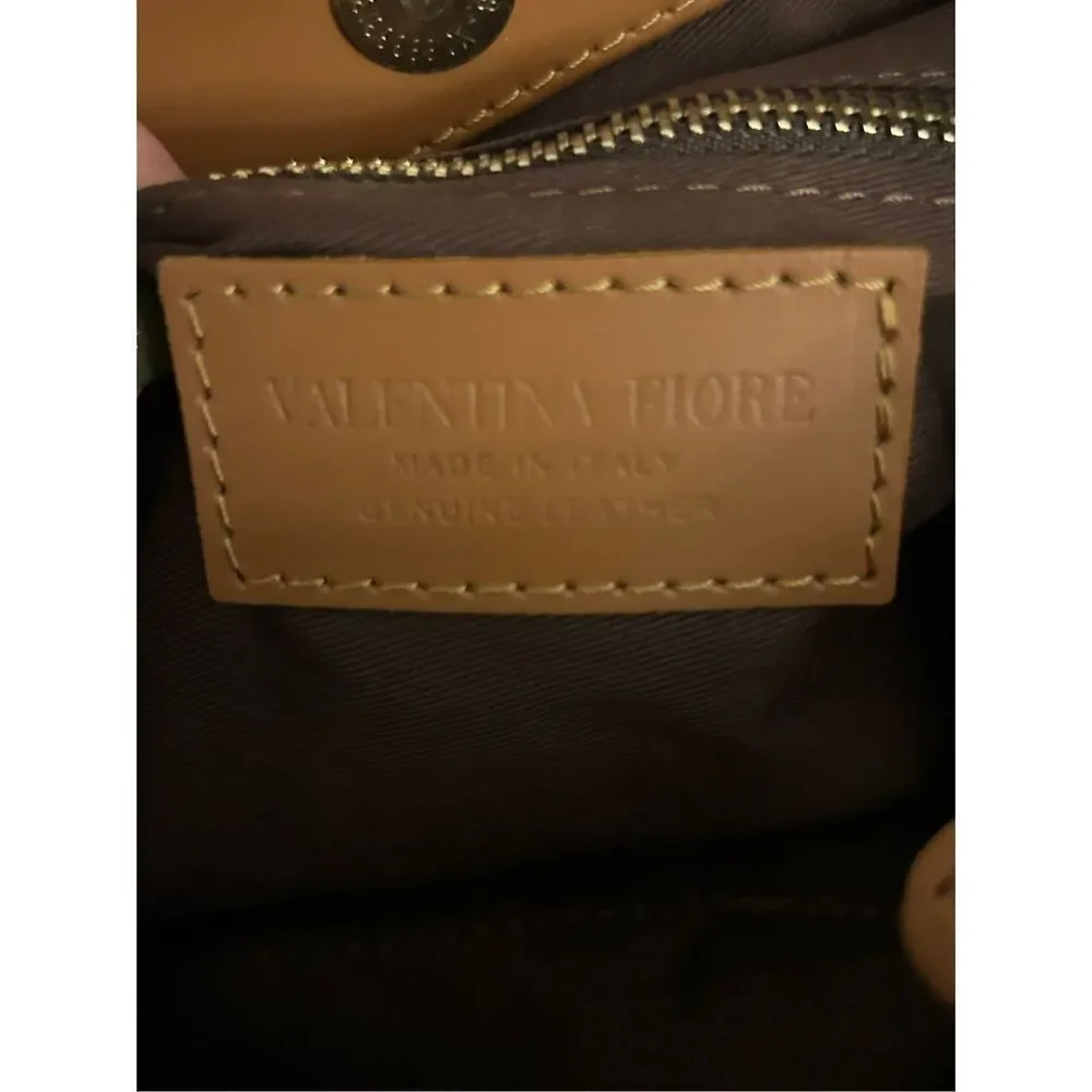 Valentina Fiore woven genuine Italian leather shoulder bucket bag minimalist - Picture 7 of 16